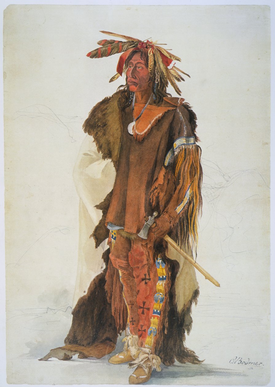 Wahk-ta-Ge-Li. En Sioux-kriger av Karl Bodmer