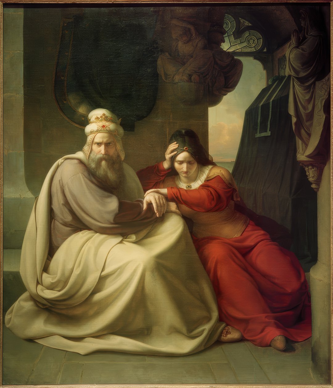 K.F.Lessing, Det sørgende kongeparet av Carl Friedrich Lessing