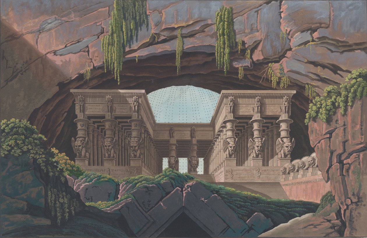 Tempel blant steiner, 1847-49. av Karl Friedrich Thiele