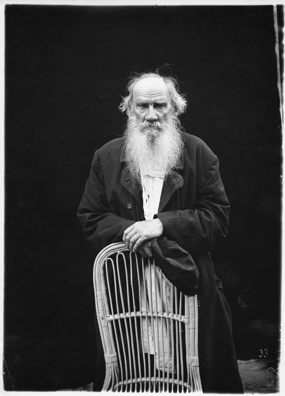 Leo Tolstoy, ca. 1908 (s/hvitt-bilde) av Karl Karlovich Bulla