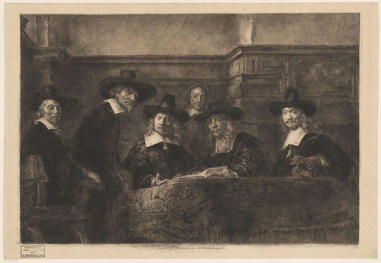 The Staalmeesters, etter Rembrandt. av Karl Köpping