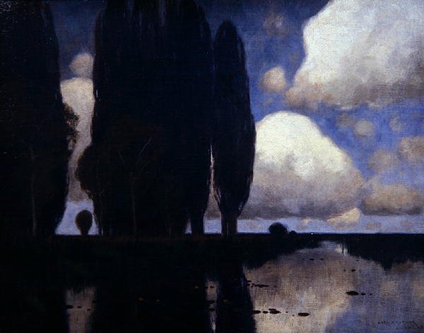 Rhineland Scene (olje på lerret) av Karl Kustner