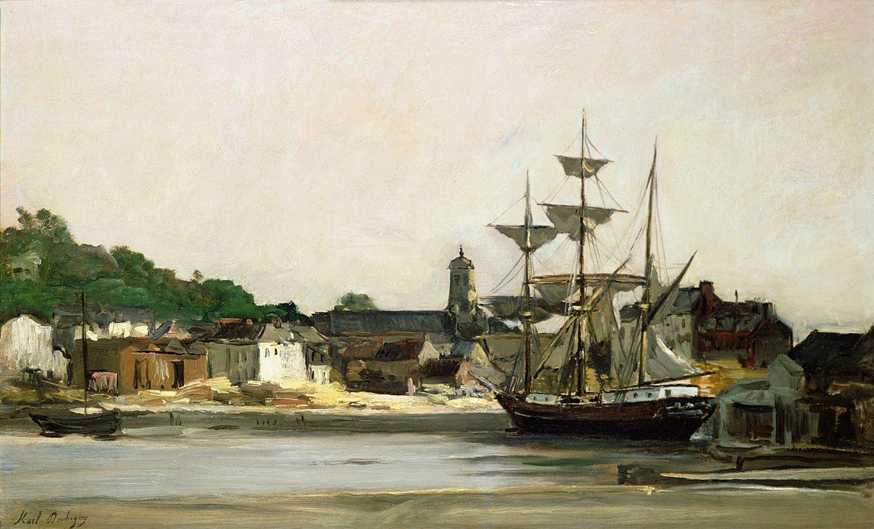 Havnen i Honfleur av Karl Pierre Daubigny