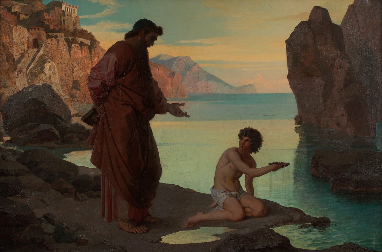 St. Augustine med gutter ved sjøen av Karl Schönbrunner