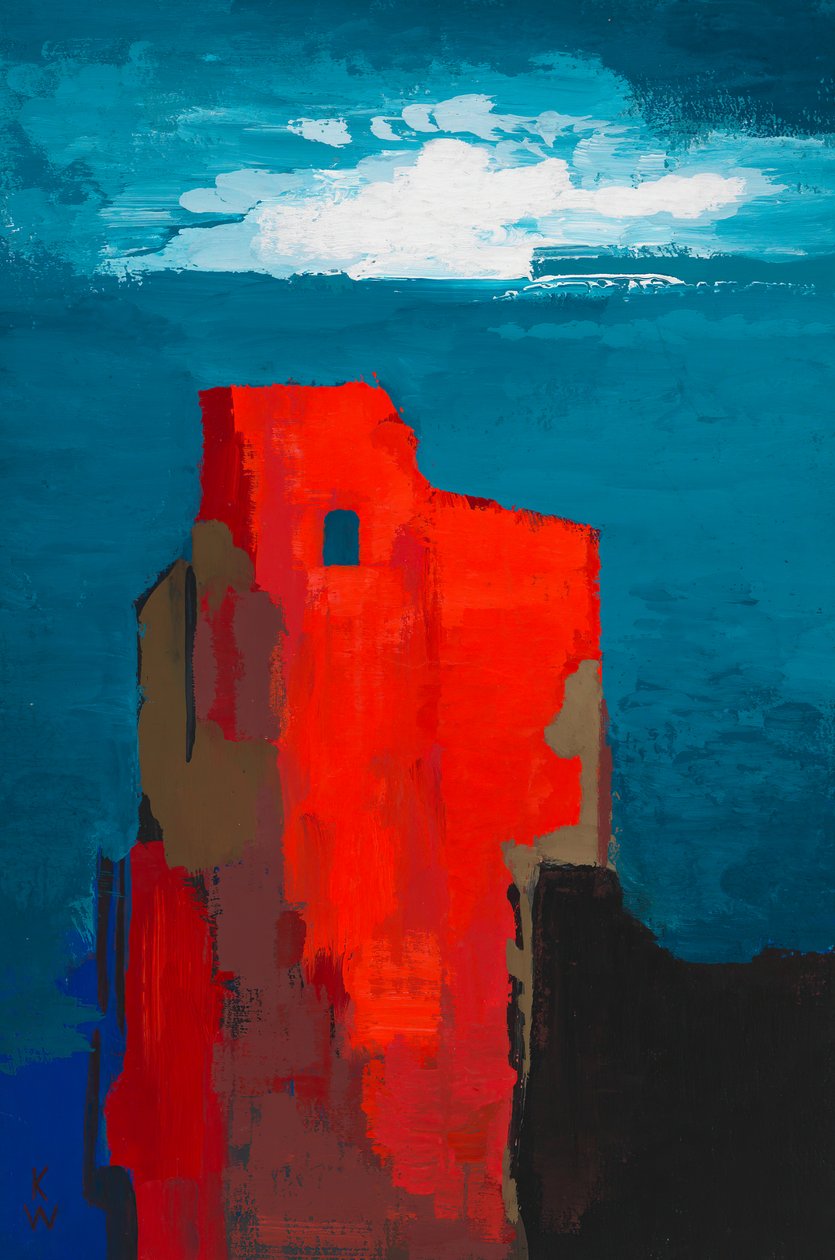 Castle Ruins, ca. 1943 (gouache på papir) av Karl Wiener