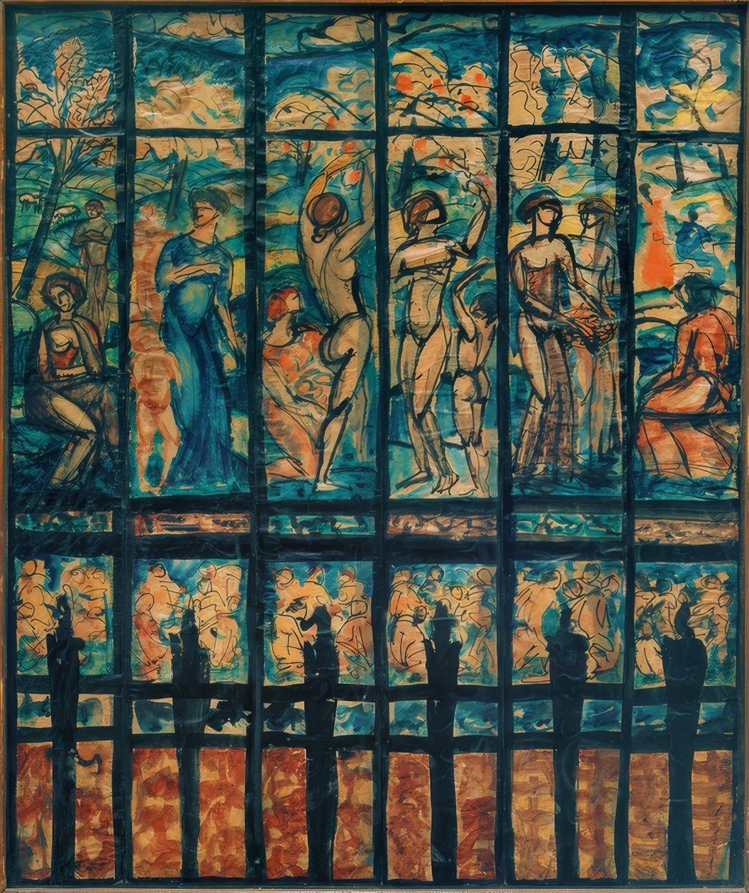 Design for glassmalerier av Karoly Kernstok