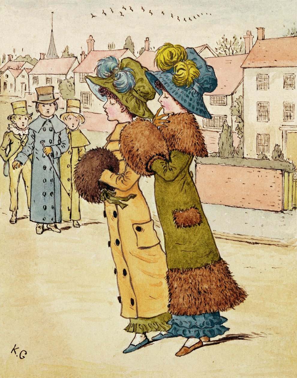 Ut på tur, 1800-tallet av Kate Greenaway