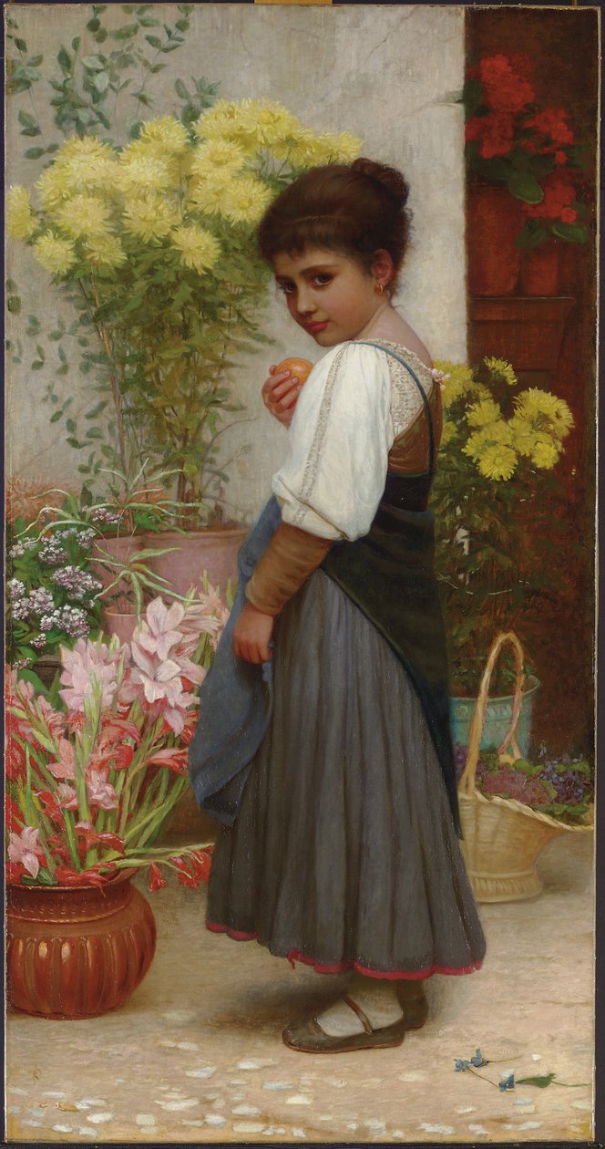The Flower Merchant (olje på lerret) av Kate Perugini