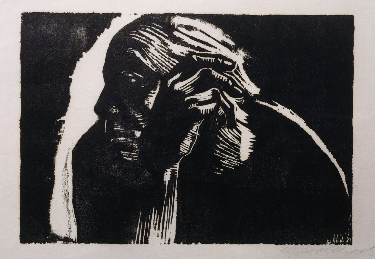 selvportrett; Selvportrett, 1924 av Käthe Kollwitz