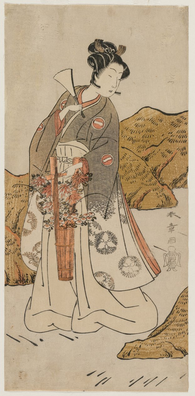 Ichikawa Monnosuke II som en tempelside av Katsukawa Shunsho