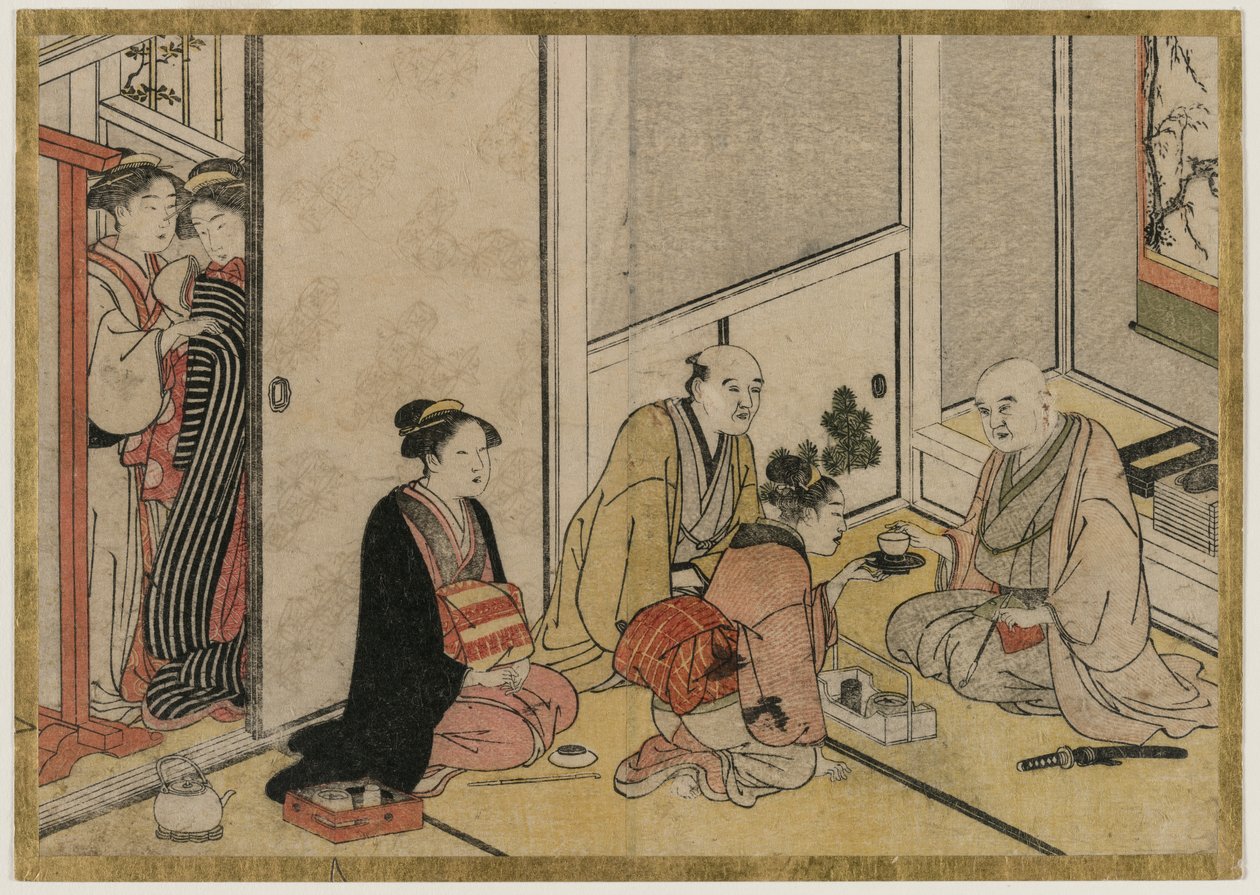 Interiørscene av Katsukawa Shunsho