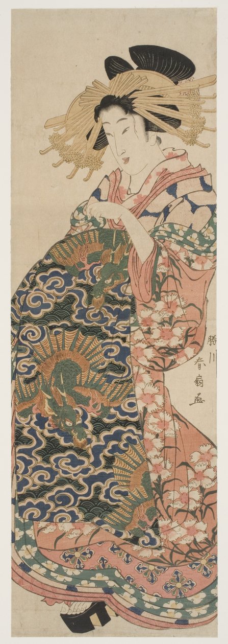 The Dragon Obi (treblokktrykk) av Katsukawa Shunzan