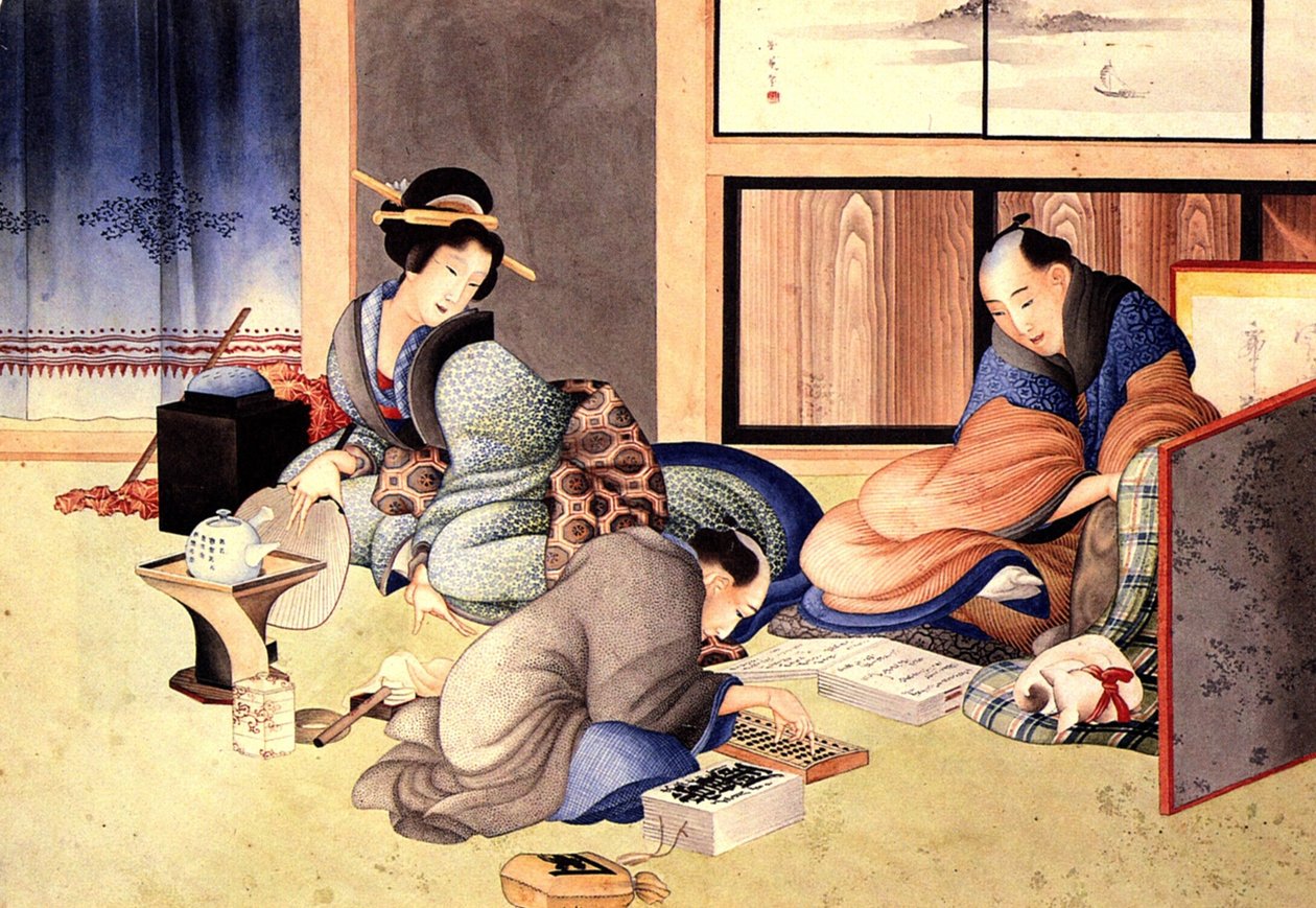 En selger som utgjør kontoen av Katsushika Hokusai