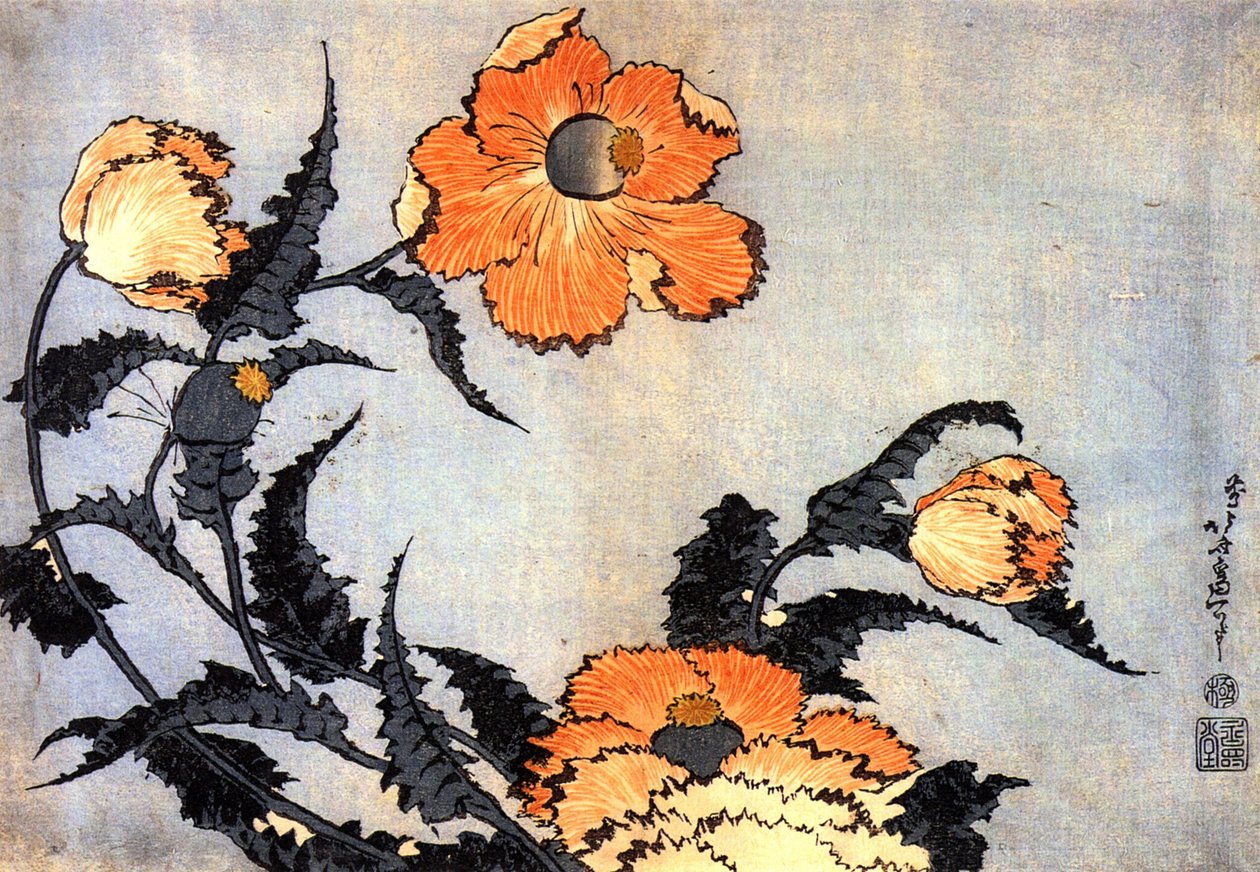 Valmuer av Katsushika Hokusai