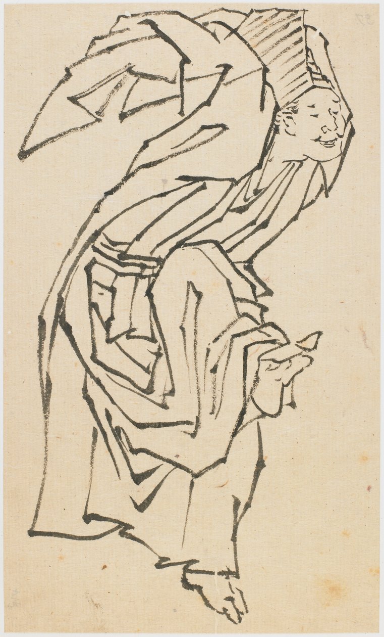 En Sambaso-danser, sent på 1700-tallet - begynnelsen av 1800-tallet. av Katsushika Hokusai