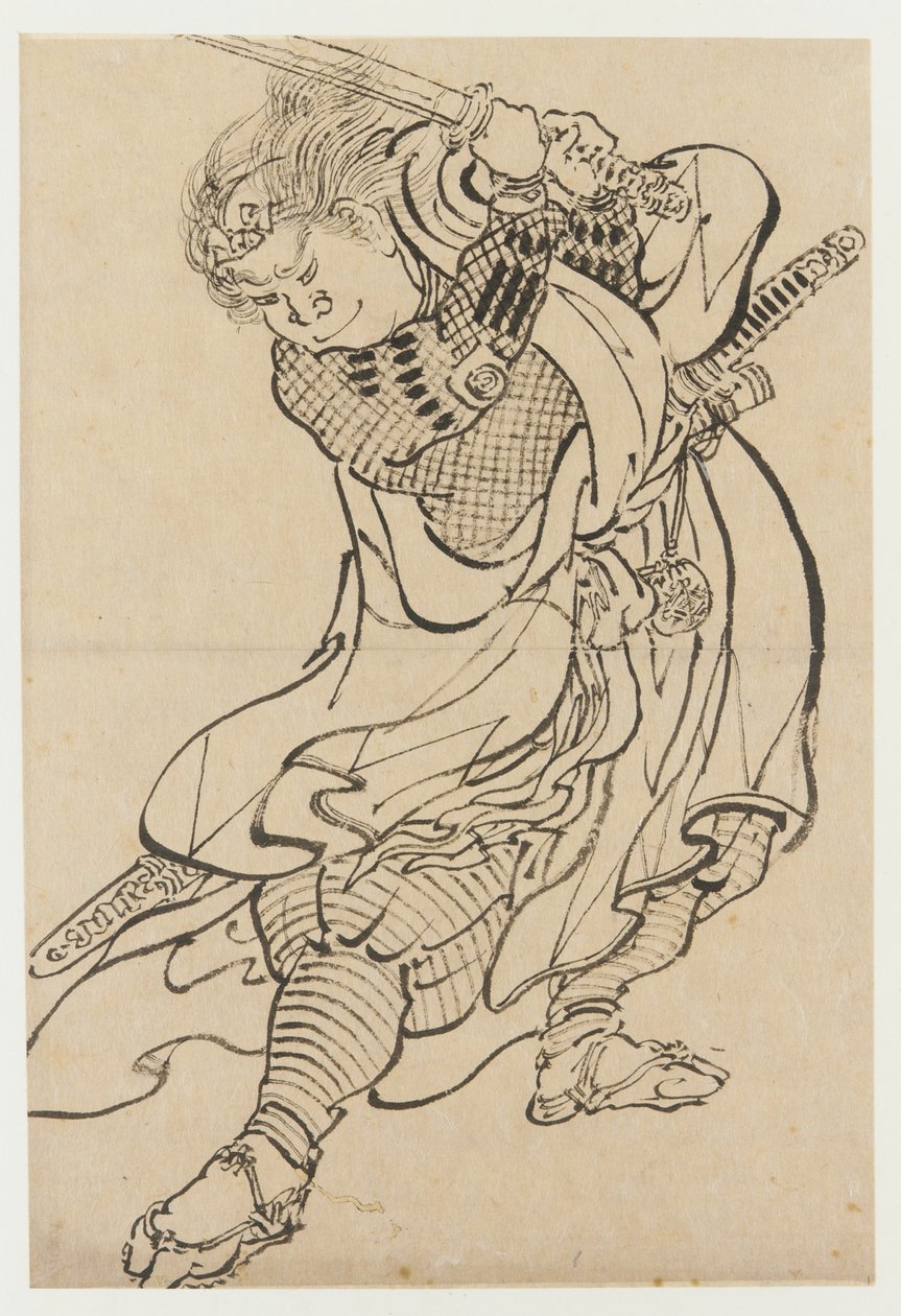 A Warrior, sent på 1700-tallet - begynnelsen av 1800-tallet. av Katsushika Hokusai
