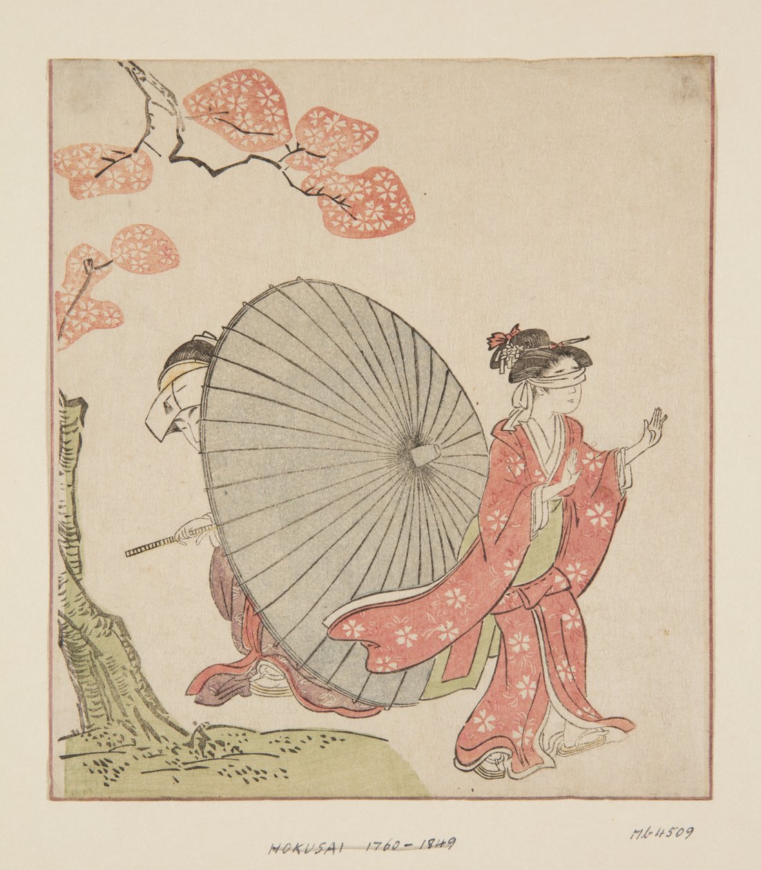 Gjem og søk (treblokktrykk i farger) av Katsushika Hokusai