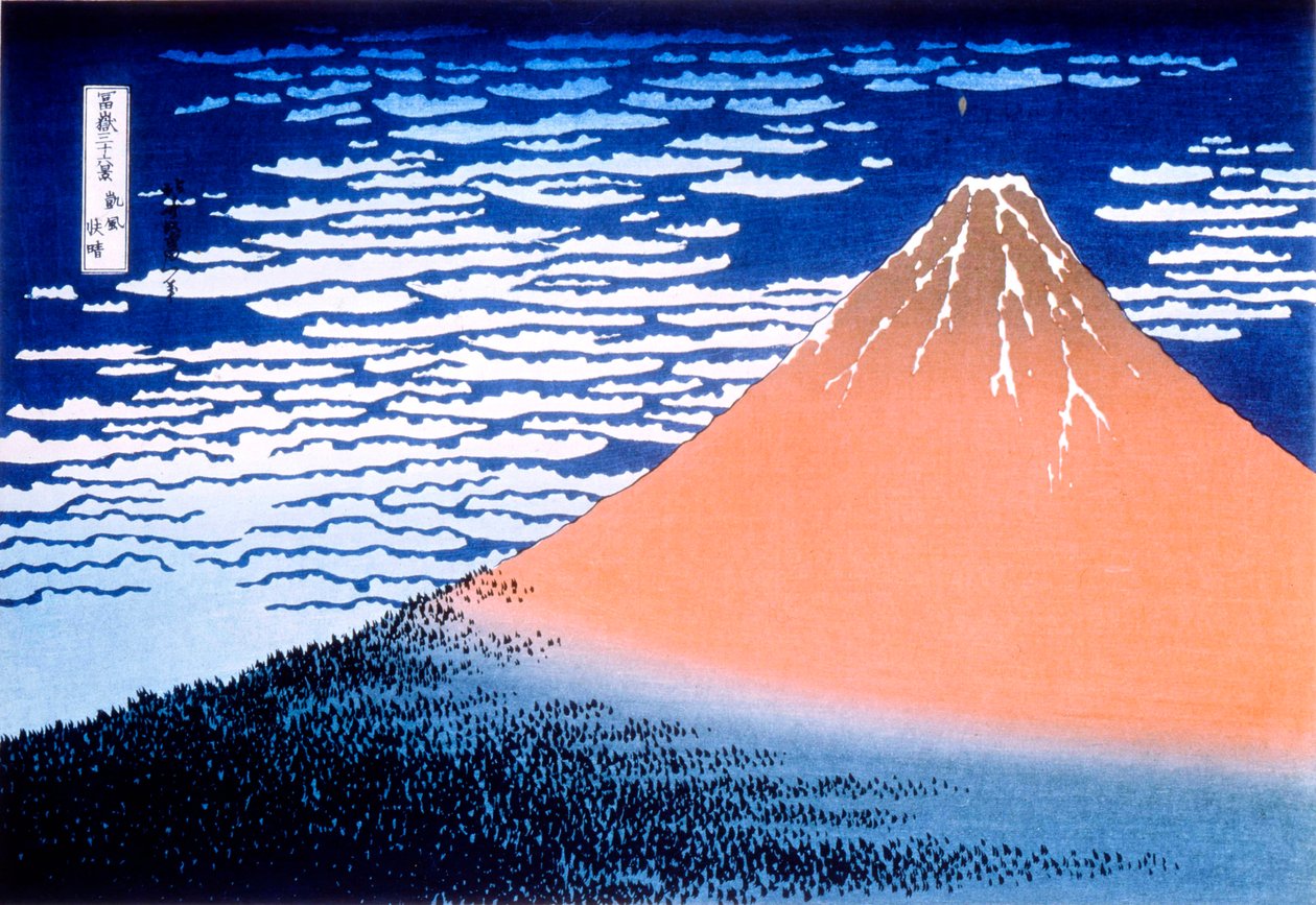 Rød Fuji, 1823-1831. av Katsushika Hokusai