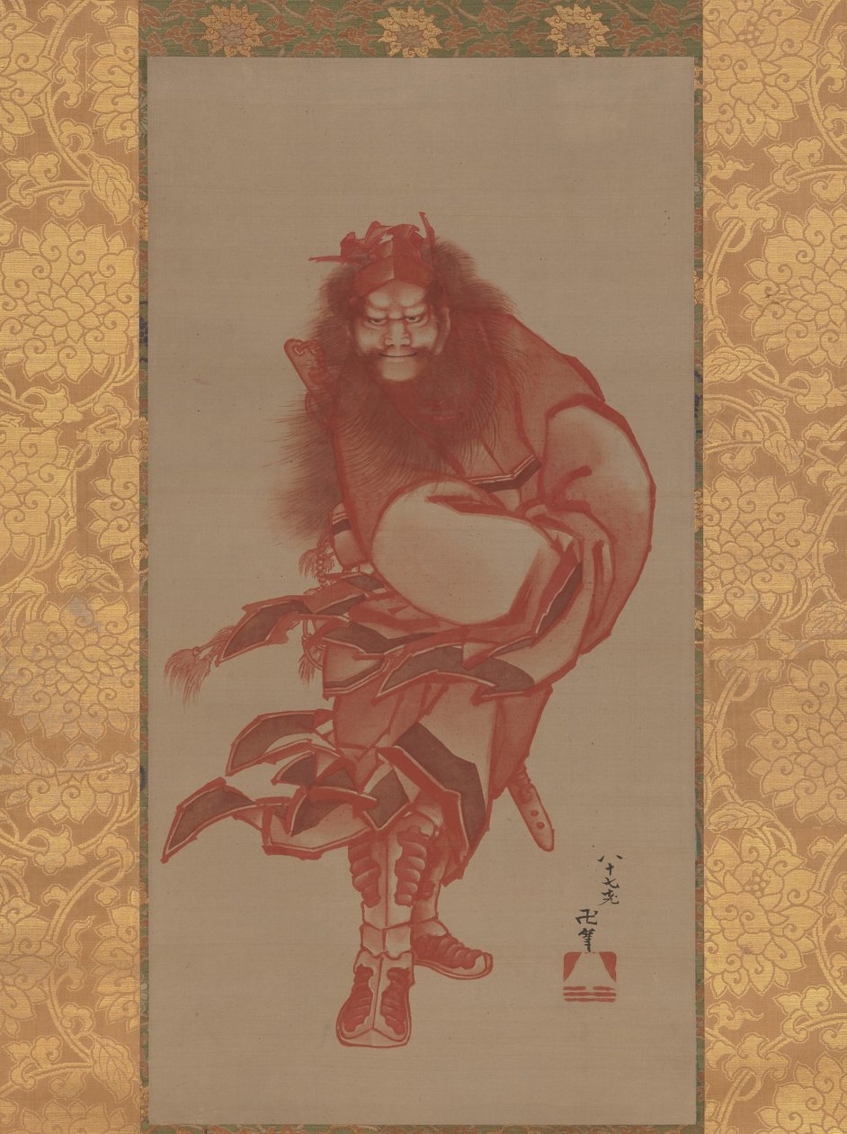 Red Shoki, Demon Queller, datert 1847. av Katsushika Hokusai