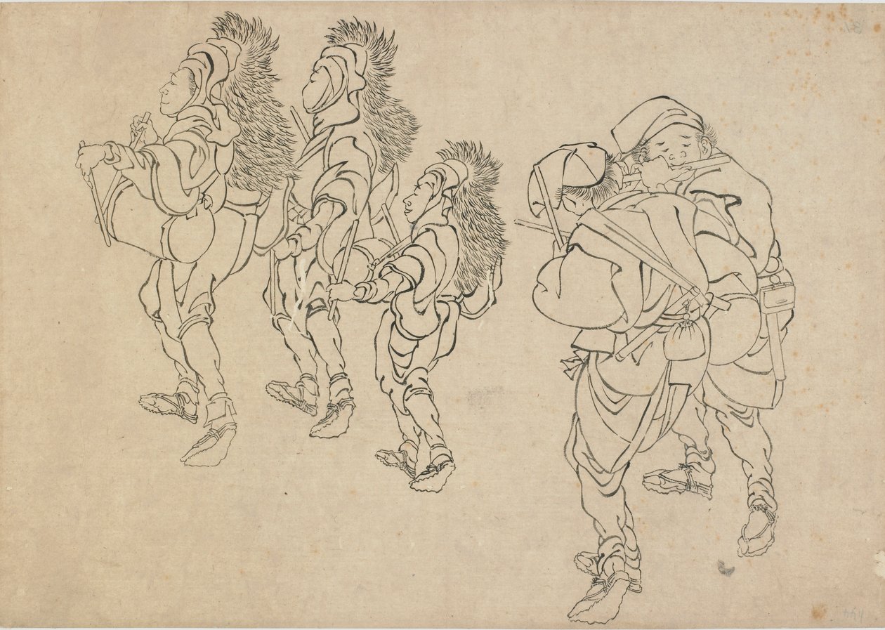 Løvedansen, sent på 1700-tallet - begynnelsen av 1800-tallet. av Katsushika Hokusai