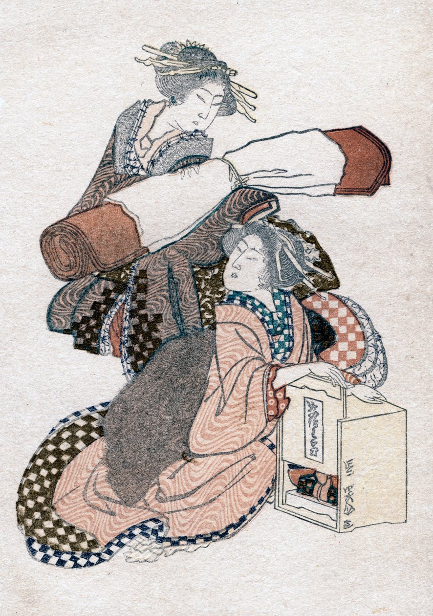 To japanske kvinner, ca 1780-1849. av Katsushika Hokusai
