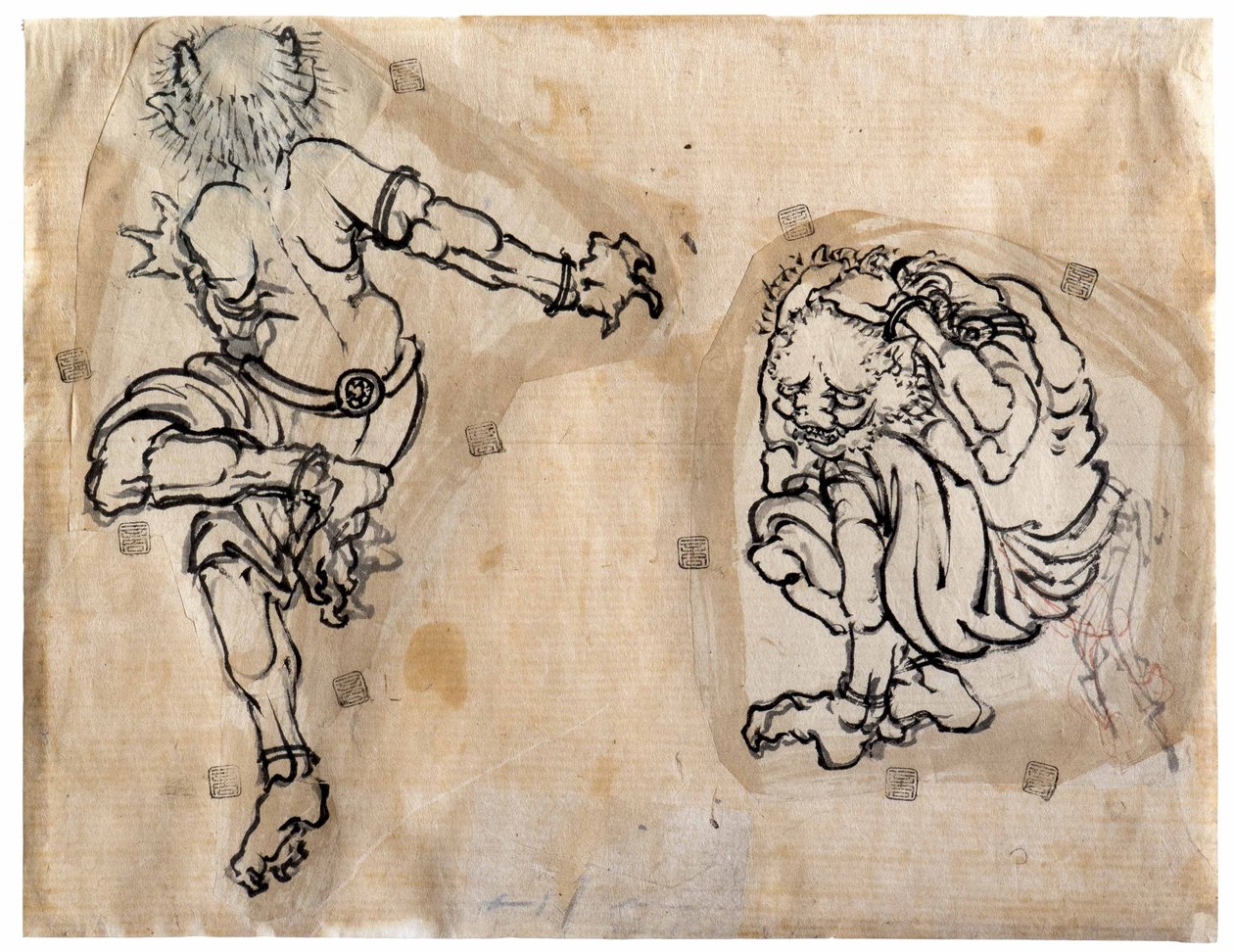 To Oni-demoner, 1830-1839. av Katsushika Hokusai