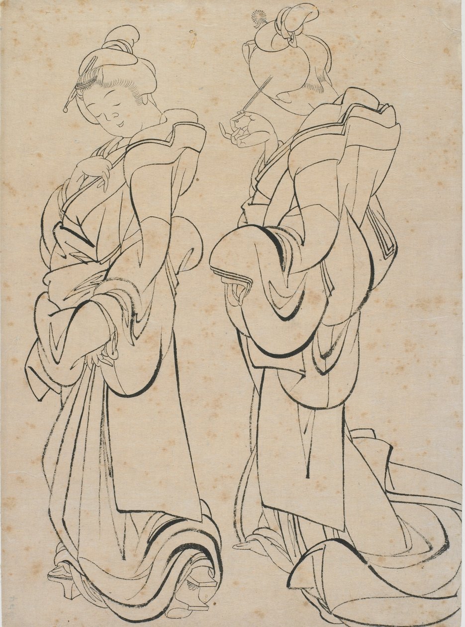 To kvinner, sent på 1700-tallet - begynnelsen av 1800-tallet. av Katsushika Hokusai