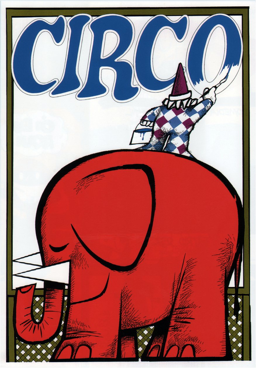 Plakat som reklamerer for et sirkus, c1920 (farge Litho) av Alec Hunter