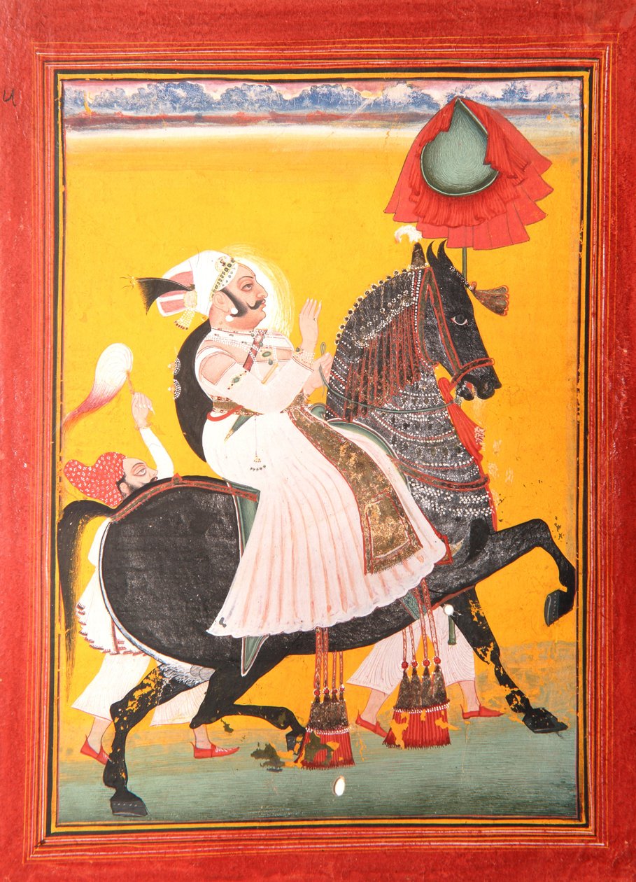 Rawat Ragho Das, 1778 (ugjennomsiktig wc og gull på papir) av Kavala
