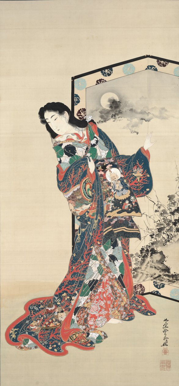 Helvetes kurtisan av Kawanabe Kyosai