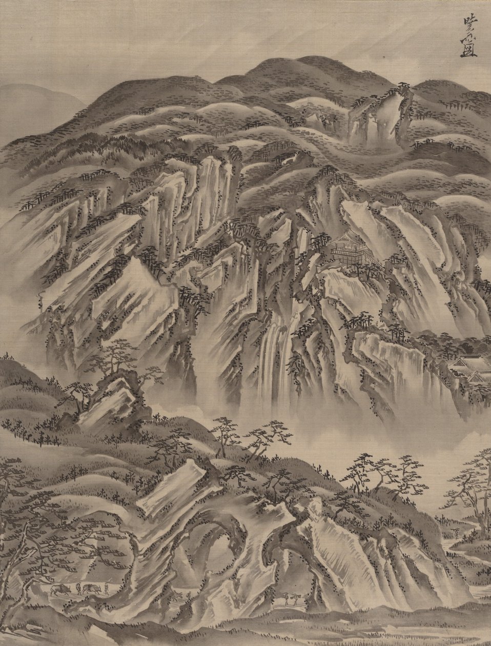 Steinete landskap, ca. 1887. av Kawanabe Kyosai
