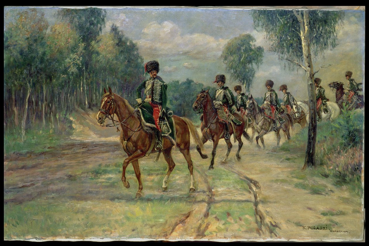 Squadron of Hussars, ca. 1920 (olje på lerret) av Kazimierz Pulaski