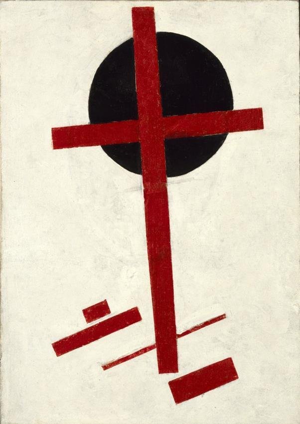 Rødt kors på en svart sirkel av Kazimir Severinovich Malevich