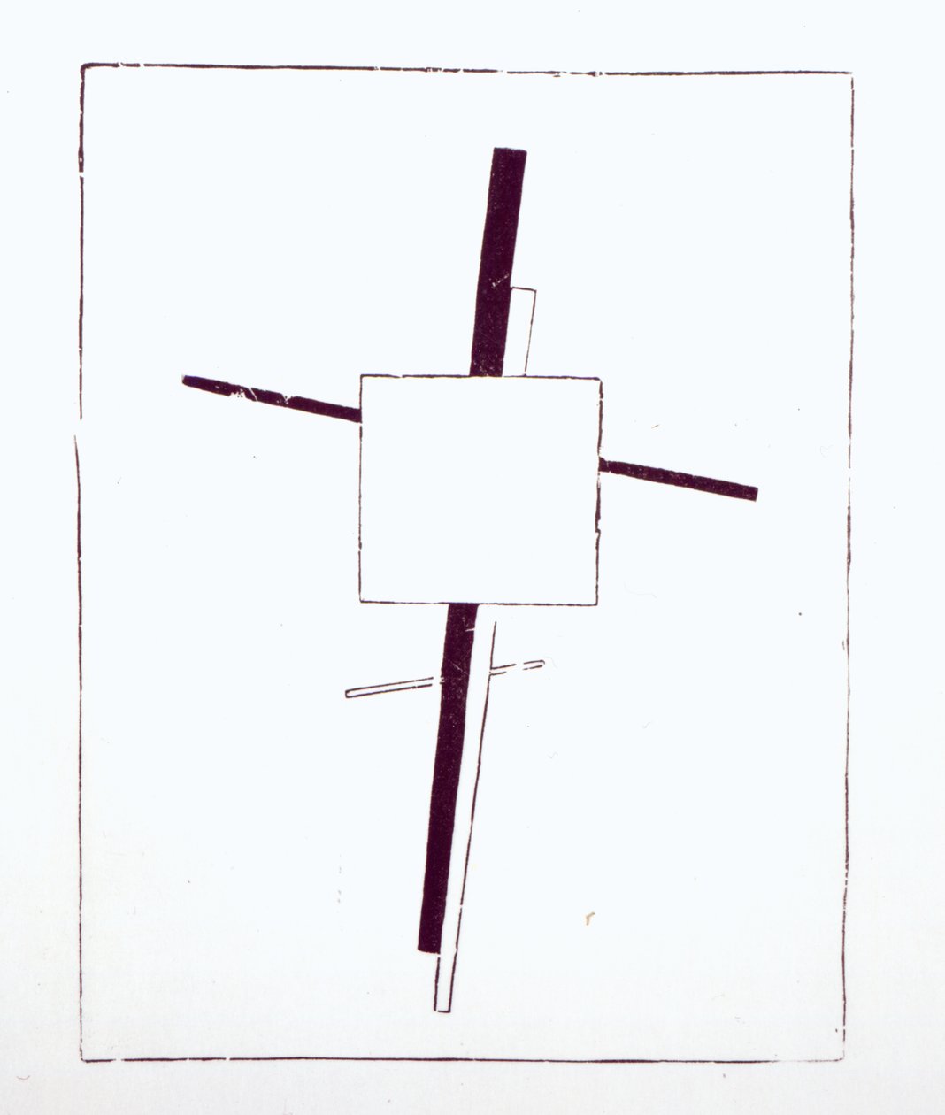 Suprematist Cross, 1920 (tregravering fra original treblokk) av Kazimir Severinovich Malevich