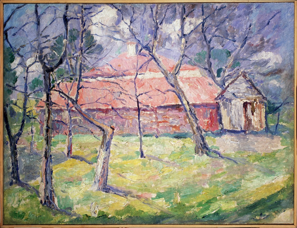 Landskap nær Kiev, Ukraina av Kazimir Severinovich Malevich
