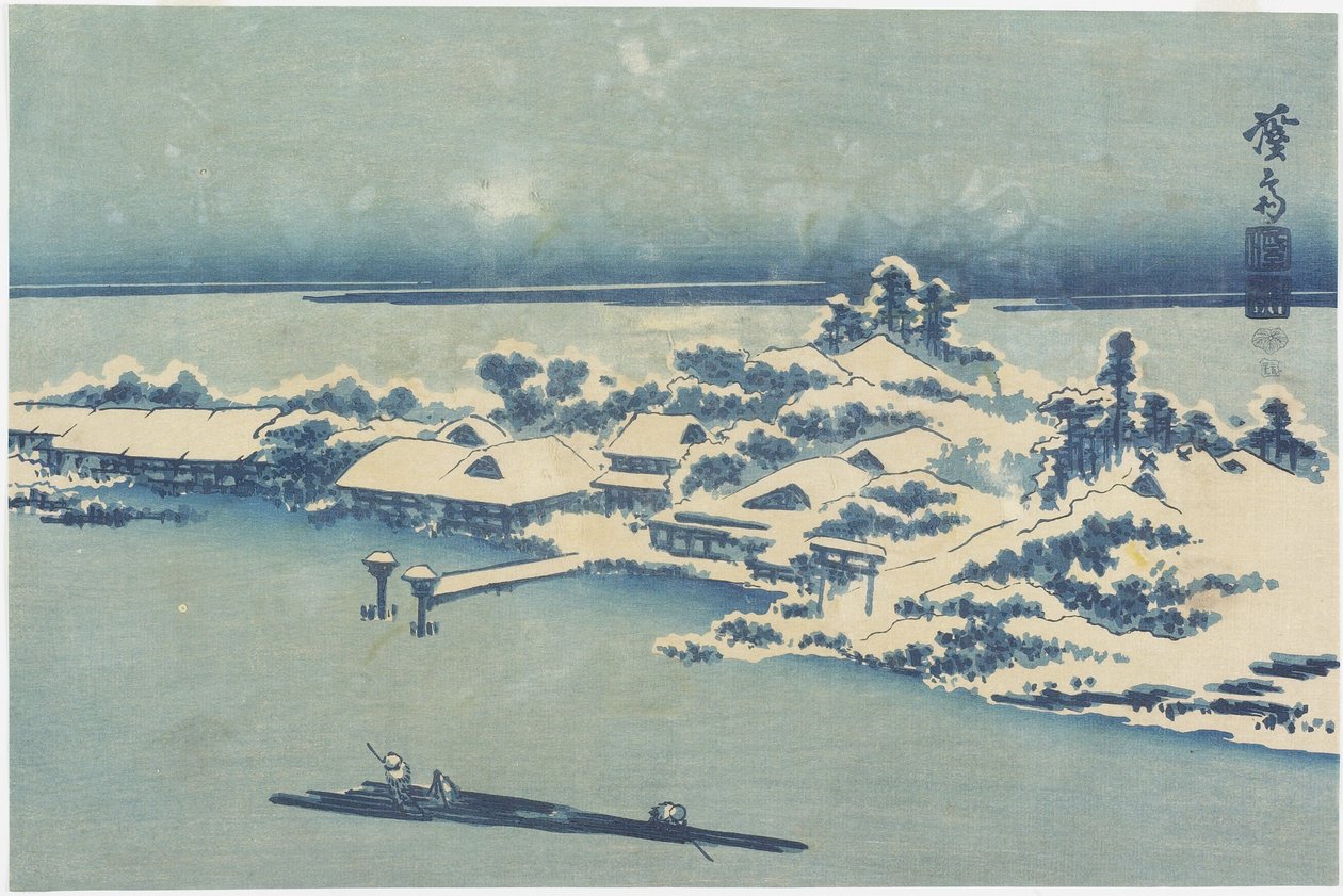 Island Village in Snow, ca. 1824-1848 av Keisai Eisen
