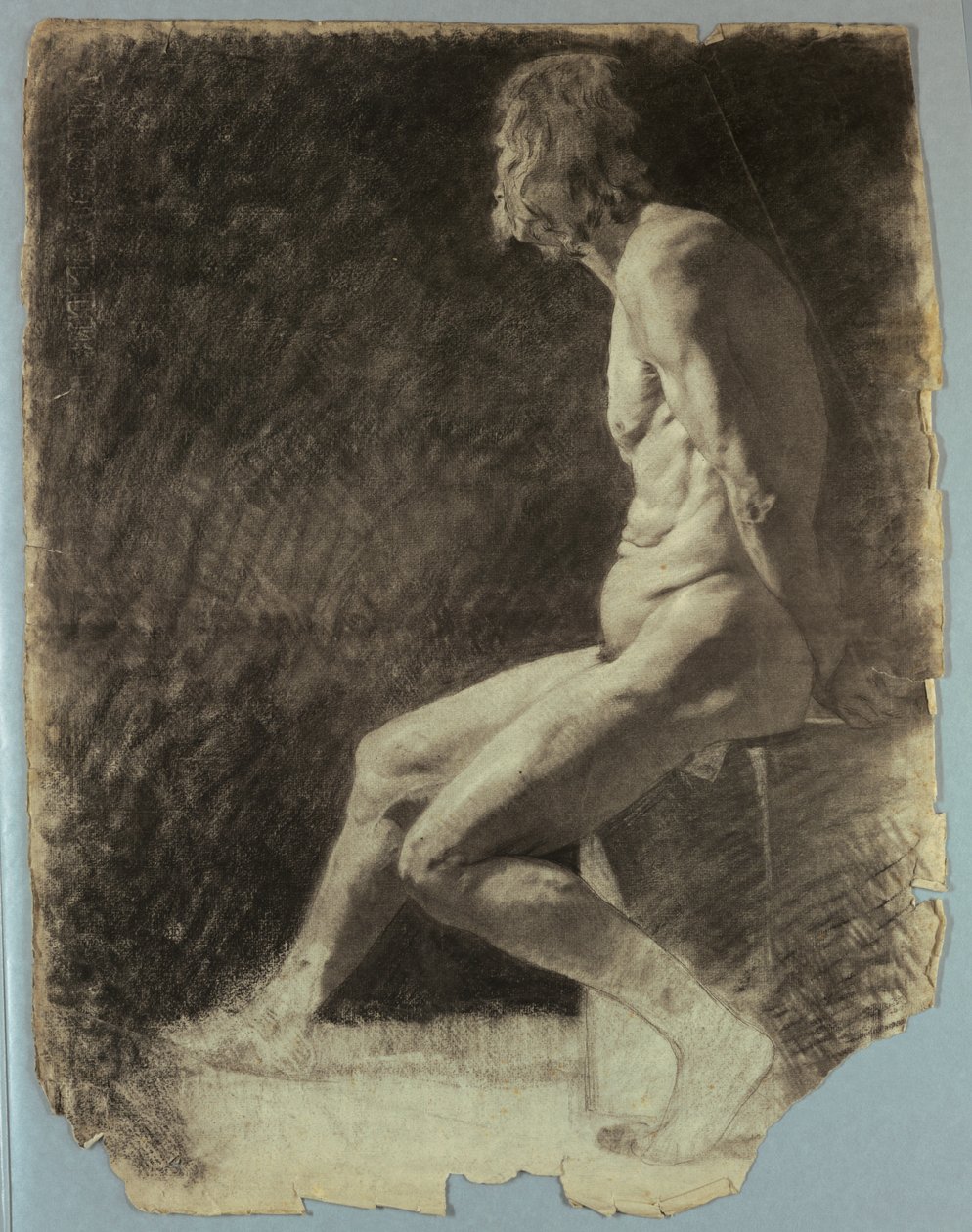 Nakenstudie av sittende mann av Kenyon Cox