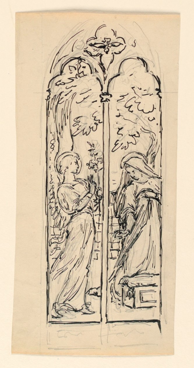 Studie for "The Annunciation" av Kenyon Cox