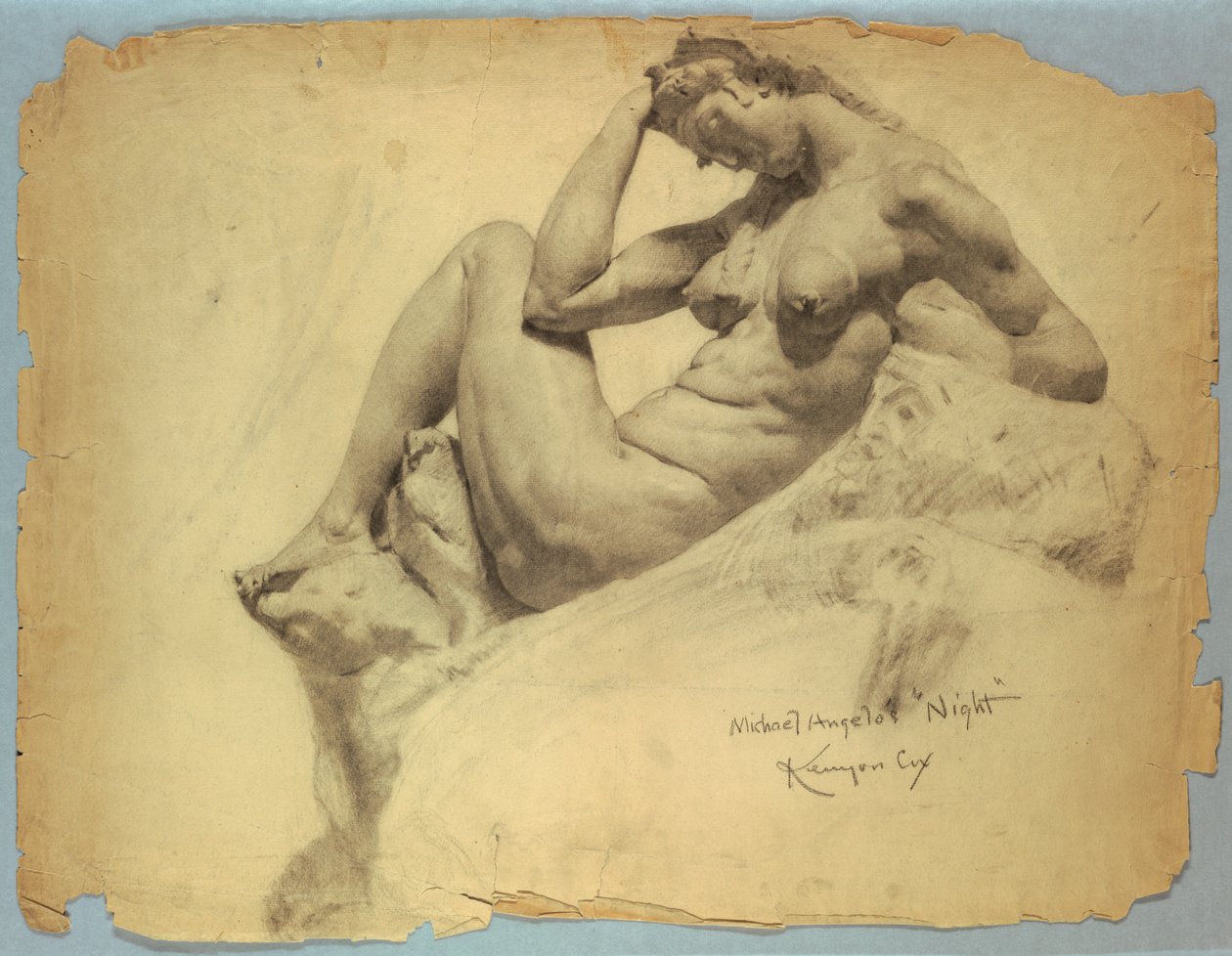 Studie av Michelangelos "Natt" av Kenyon Cox