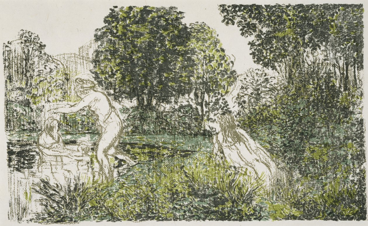 Les Baigneuses (Baderne), 1899-1900 (litografi i farger) av Ker Xavier Roussel