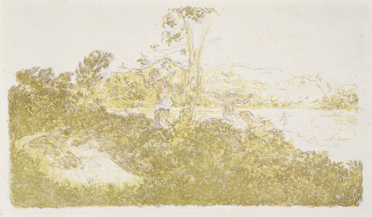 Figurer ved havet, ca. 1900 (litografi i farger) av Ker Xavier Roussel