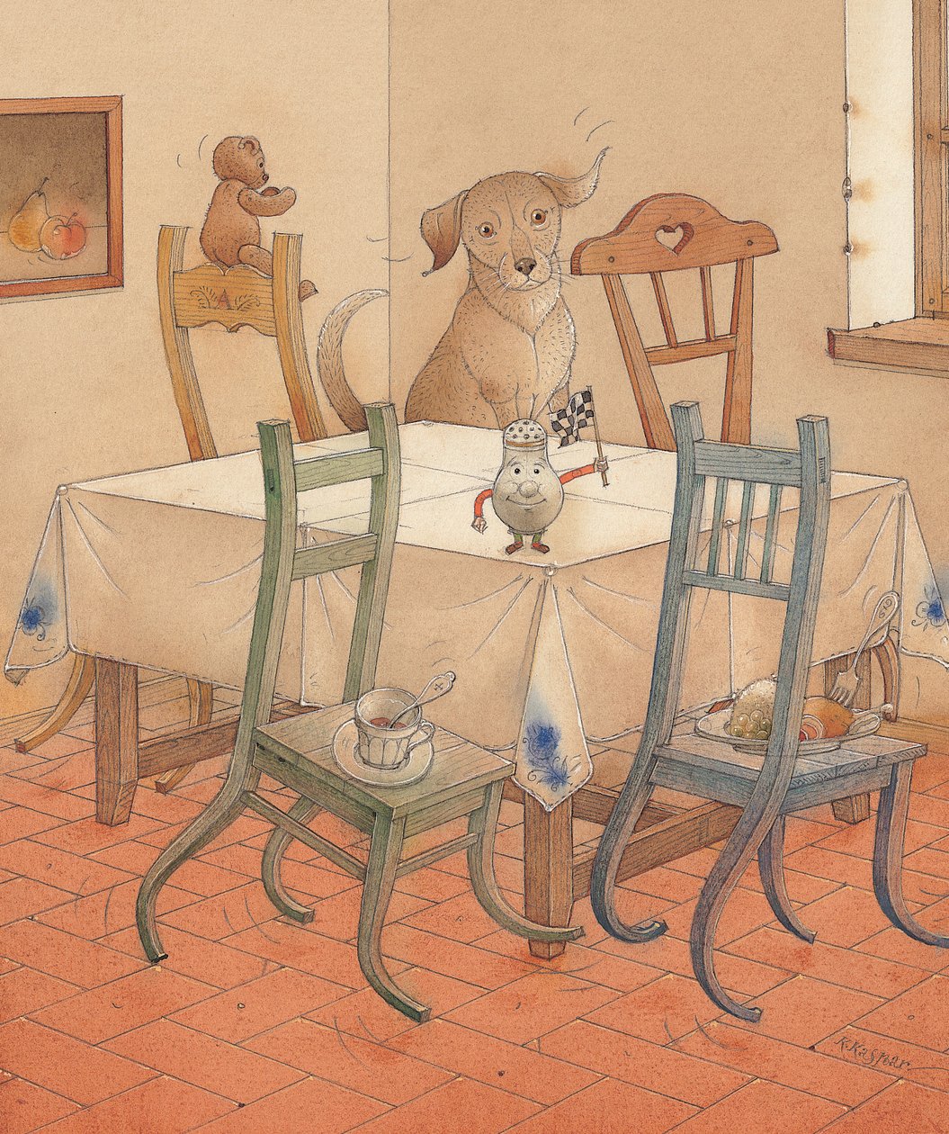Stolløp, 2005 (wc på papir) av Kestutis Kasparavicius