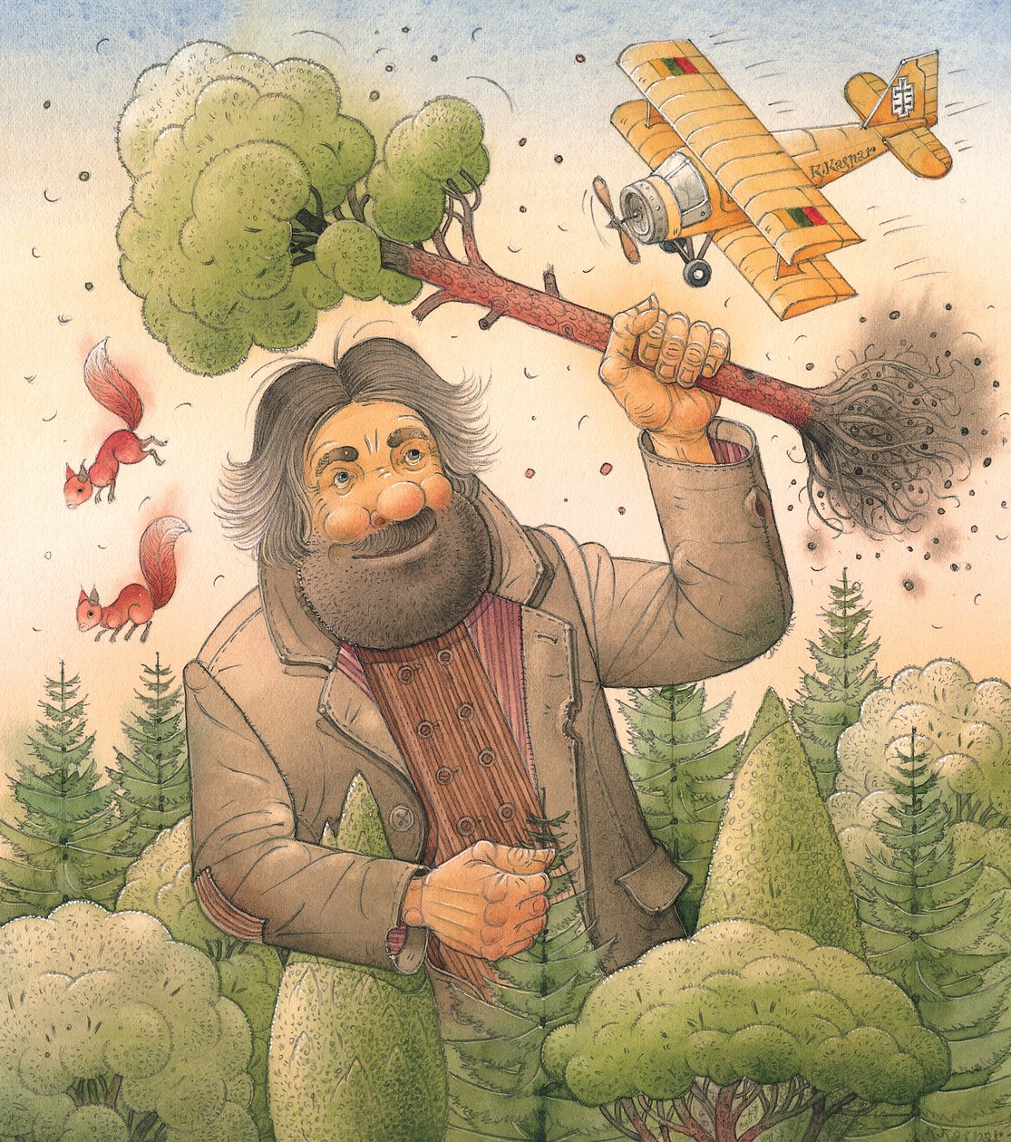 Giant, 2006 (wc på papir) av Kestutis Kasparavicius