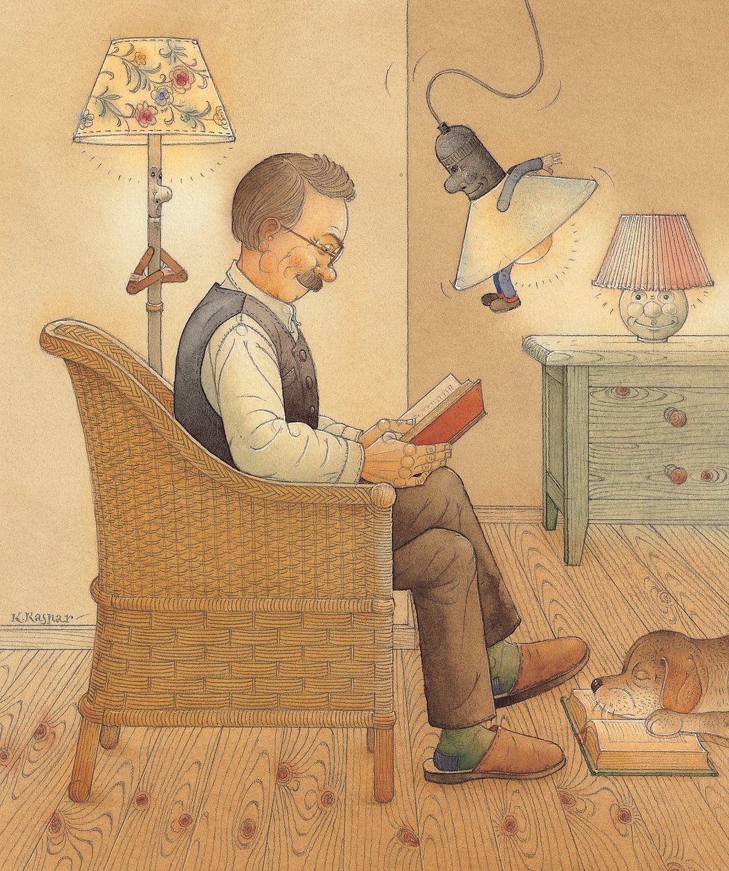 Lampe, 2005 (wc på papir) av Kestutis Kasparavicius