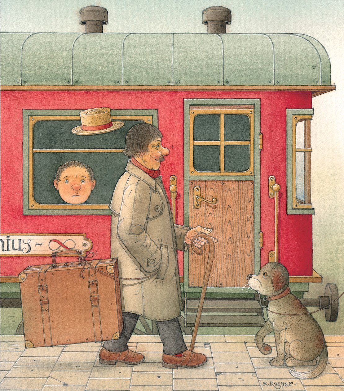 Koffert, 2006 (wc på papir) av Kestutis Kasparavicius