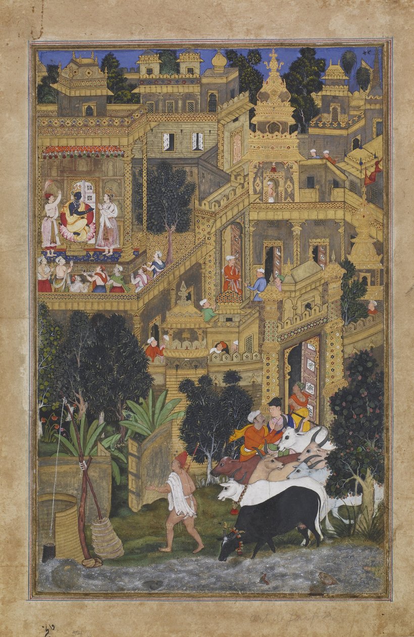 The Lord Krishna in the Golden City (Harivamsha) av Kesu Kalan