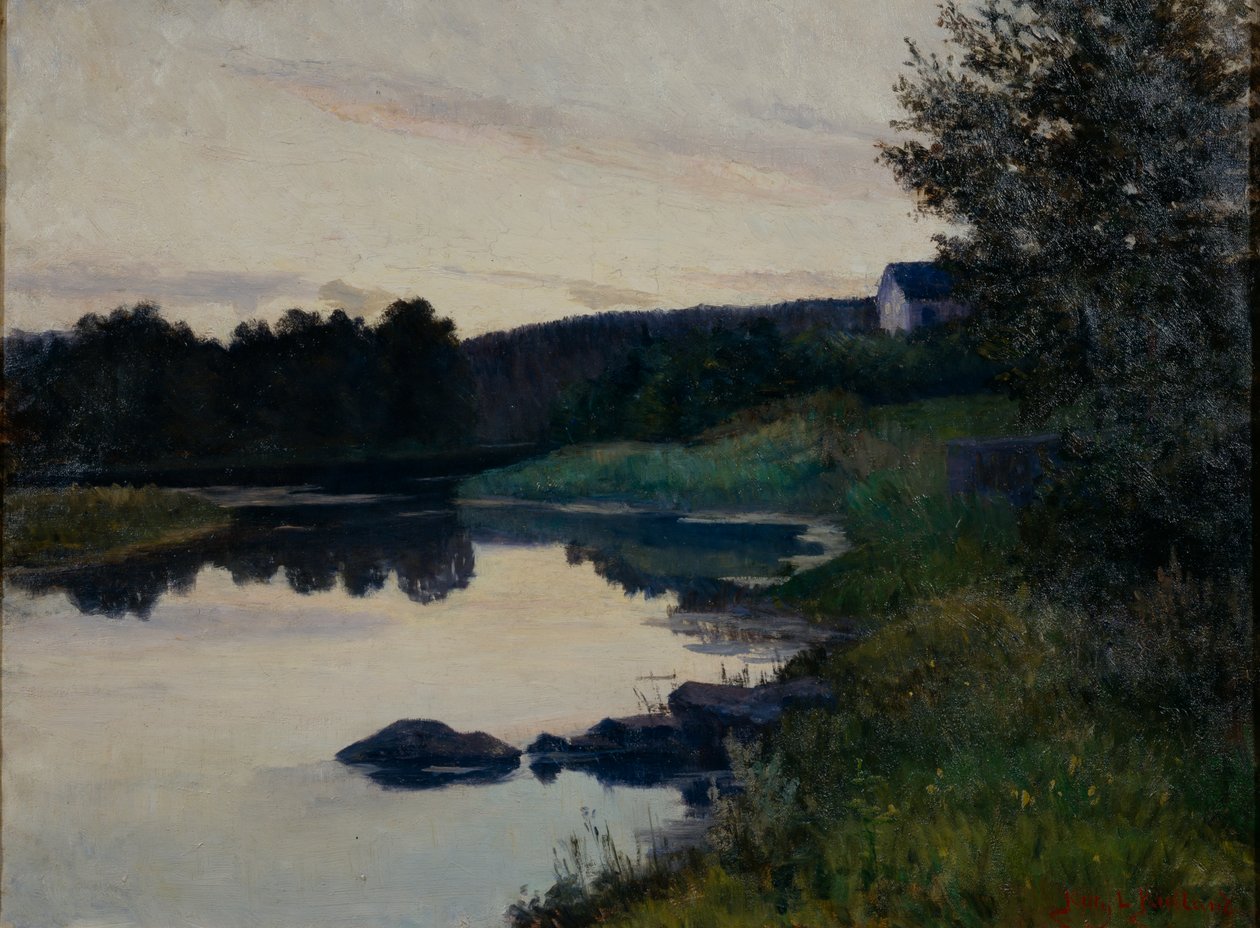 Sommerkveld (olje på lerret) av Kitty Lange Kielland