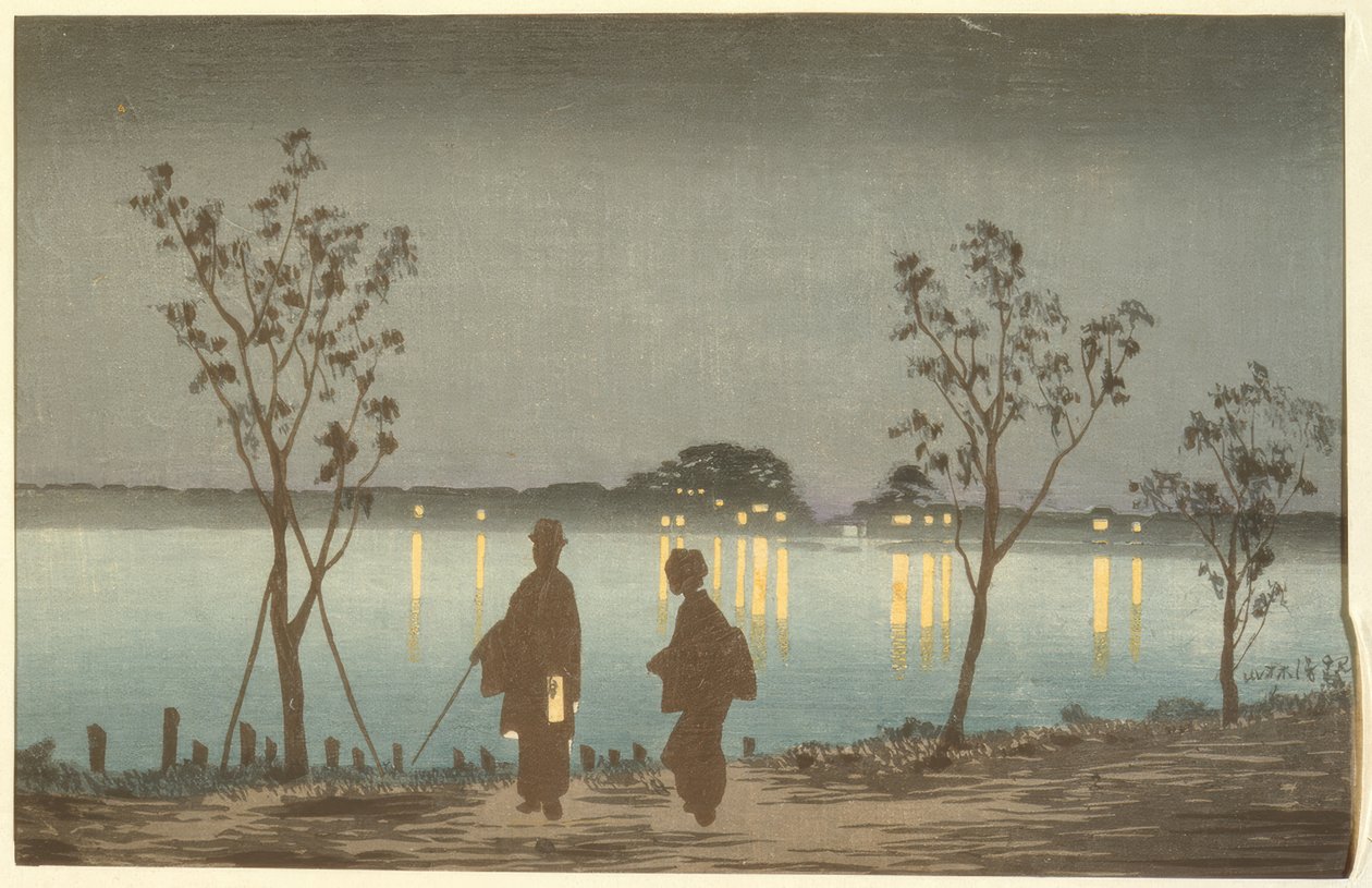 Natt på Sumida-elven av Kiyochika Kobayashi