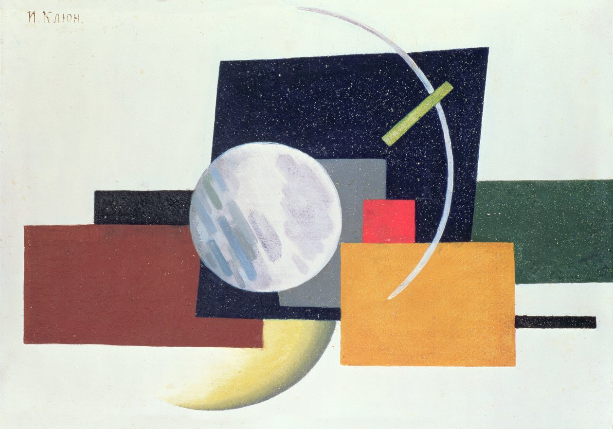 Suprematist Composition 6, 1921 (olje på papp) av Ivan Vassilyevich Klyun