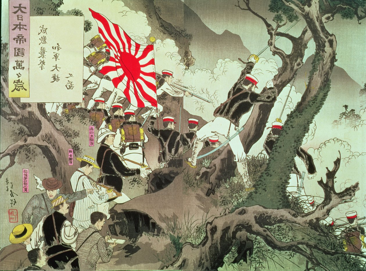 Scene fra den kinesisk-japanske krigen i Korea (treklossgravering) av Kobayashi Kiyochika